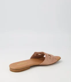 New Midas Shoes Aysorie Cafe Leather Slides