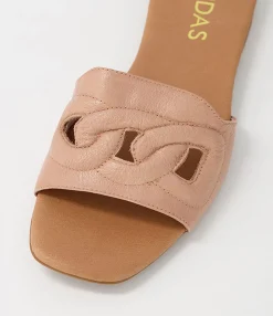New Midas Shoes Aysorie Cafe Leather Slides