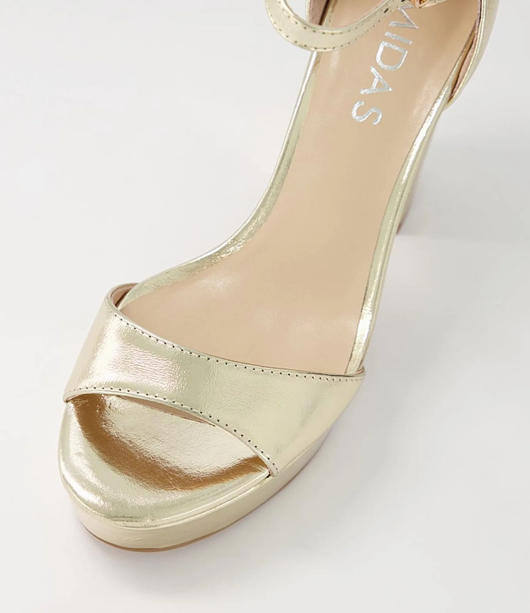 Best Midas Shoes Azure Pale Gold Crinkle Leather Sandals
