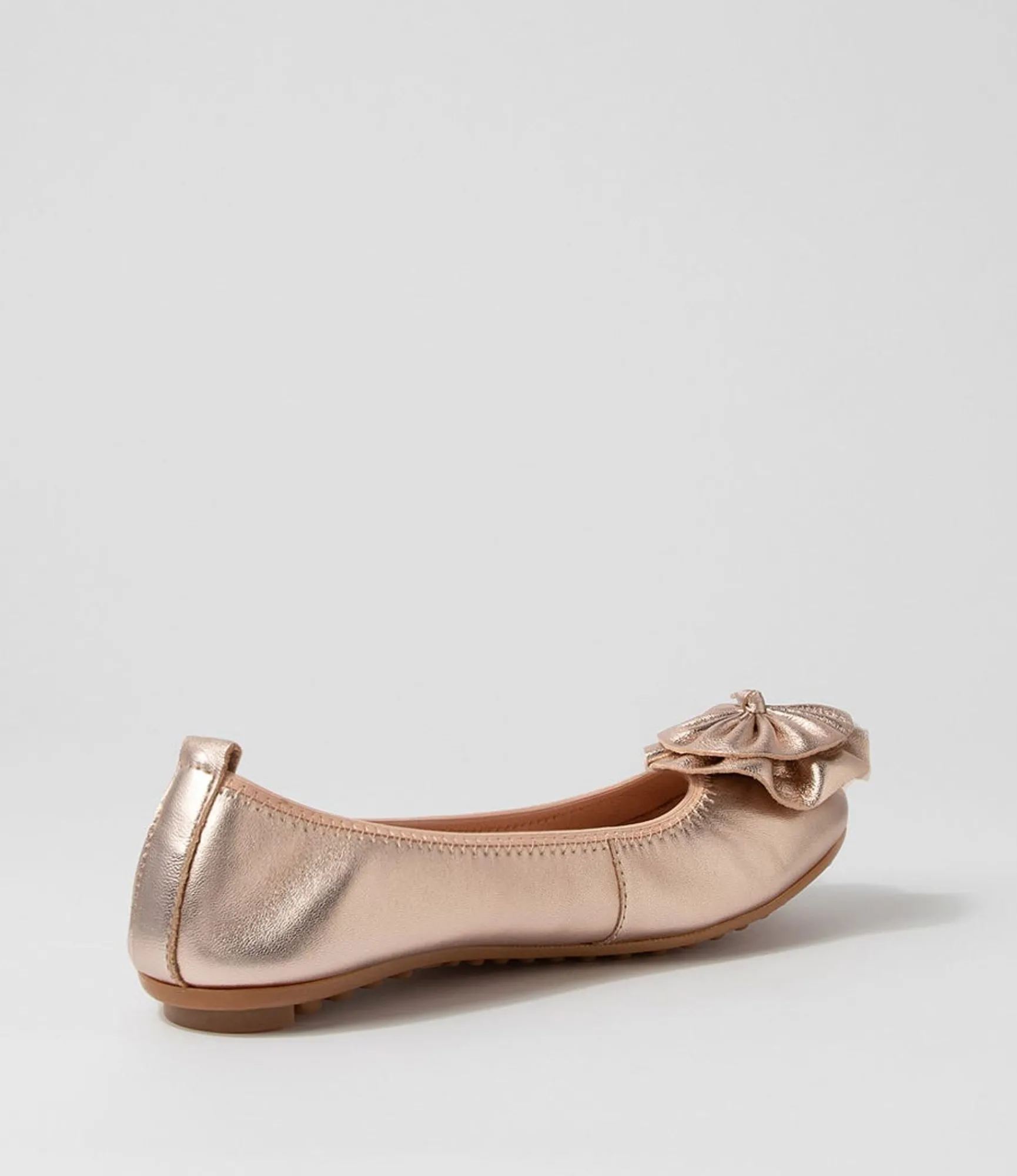 Online Midas Shoes Baha Pale Rose Gold Leather Ballet Flats