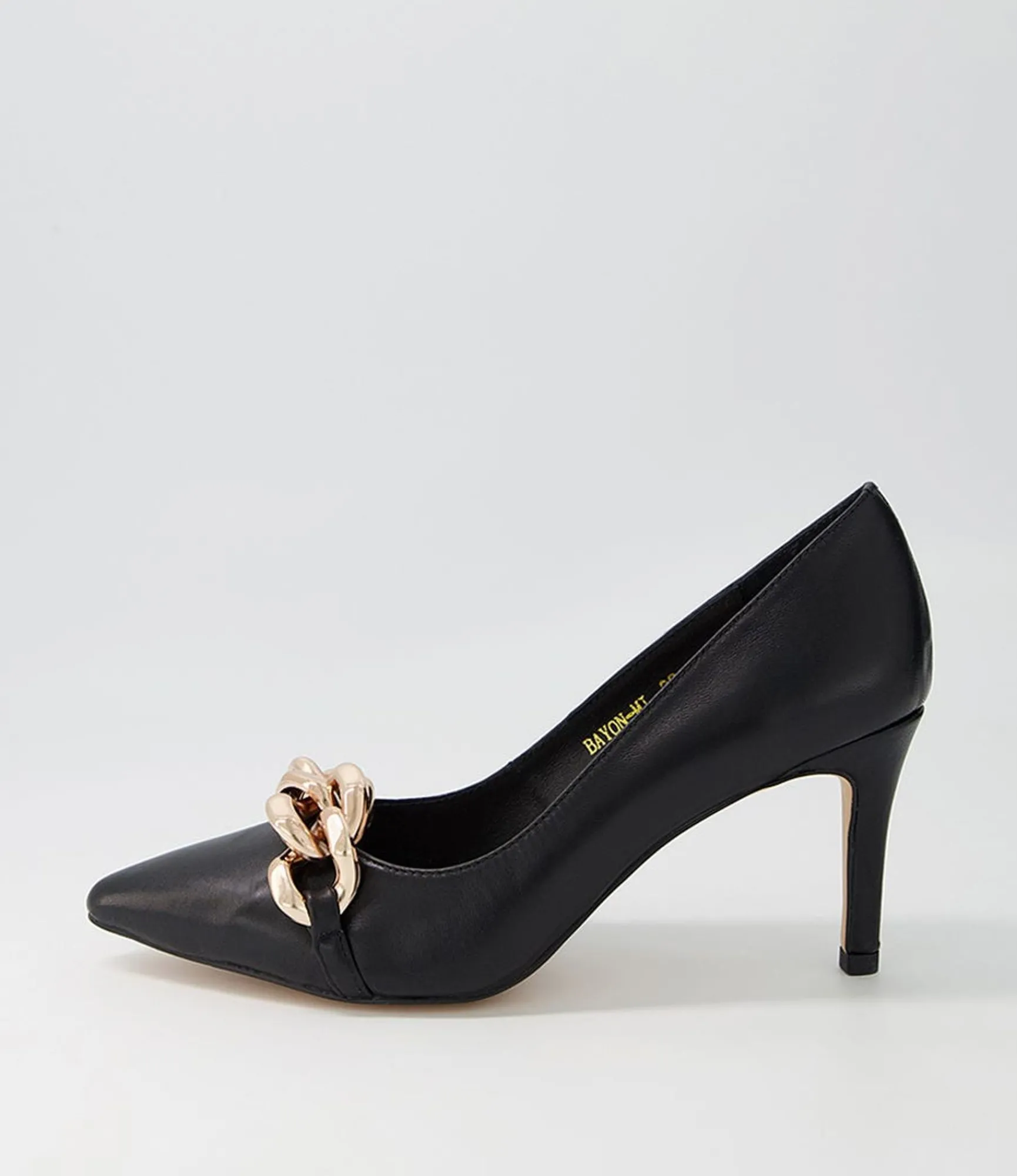 Flash Sale Midas Shoes Bayon Black Leather Pump Heels