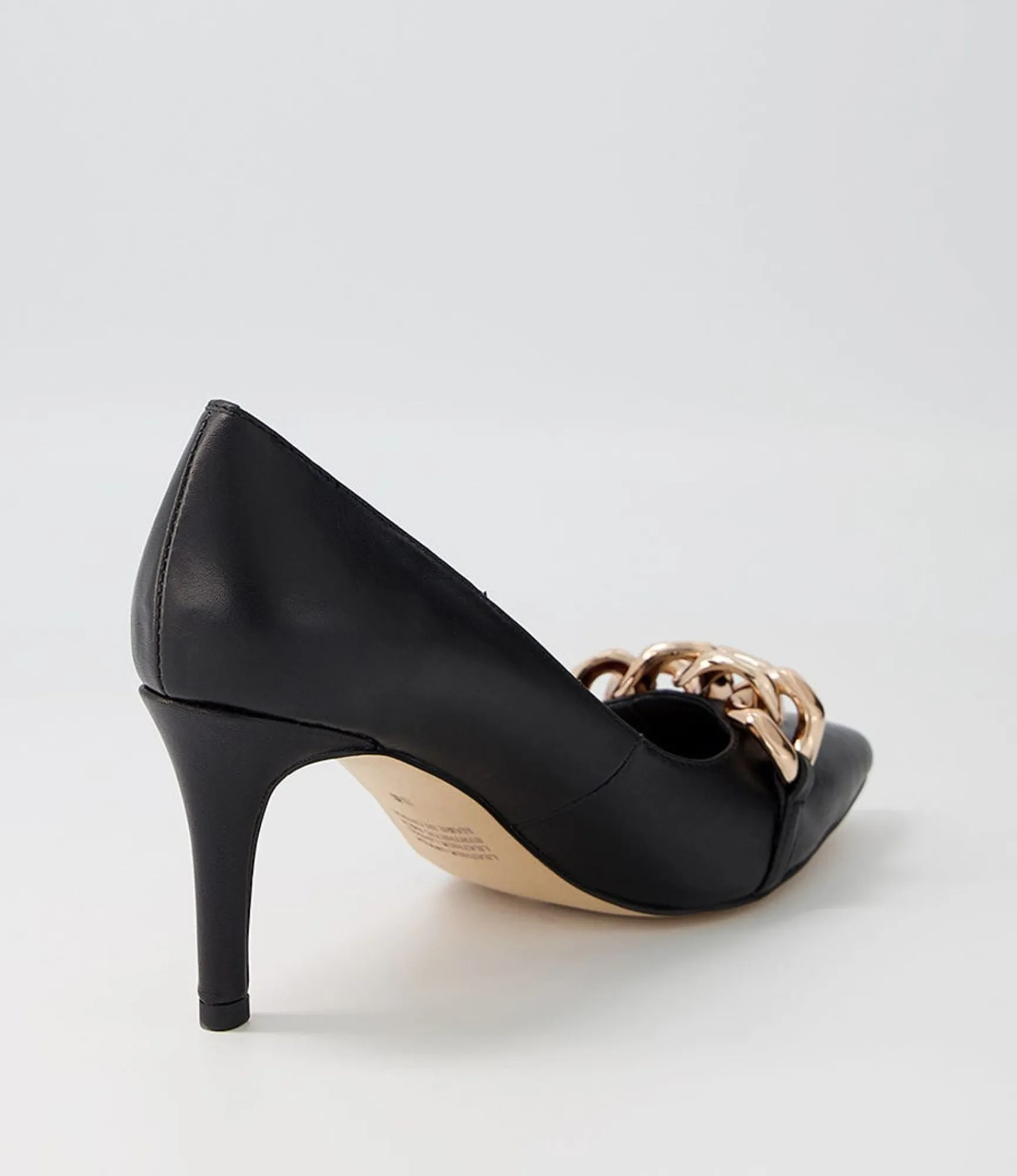 Flash Sale Midas Shoes Bayon Black Leather Pump Heels