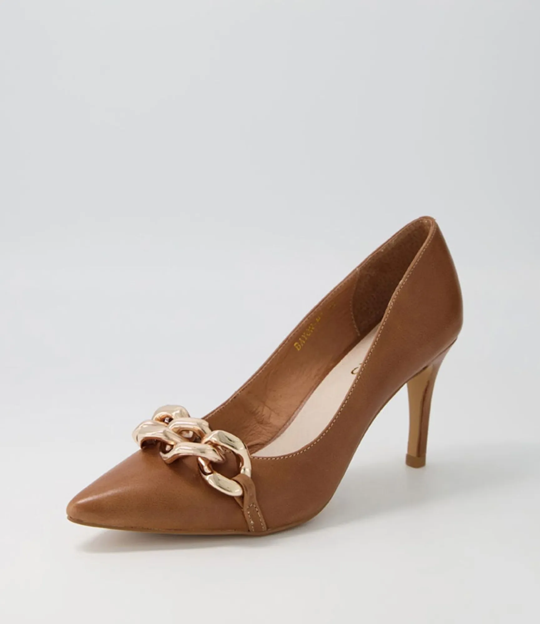 Cheap Midas Shoes Bayon Tan Leather Heels