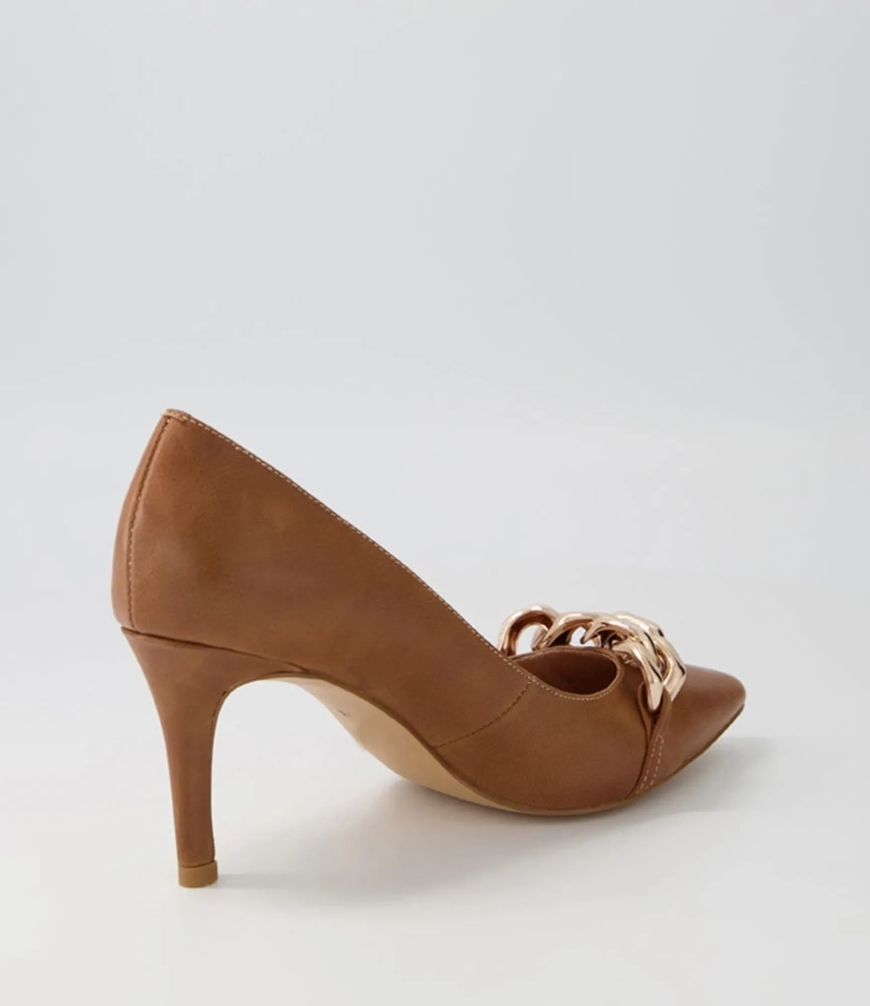 Cheap Midas Shoes Bayon Tan Leather Heels