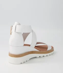 Sale Midas Shoes Beckett White Leather Sandals