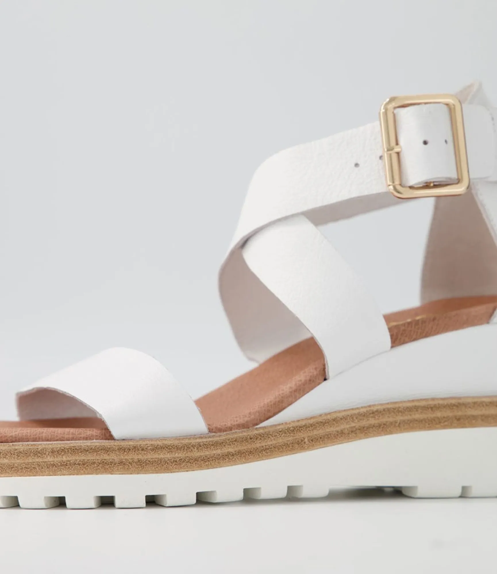 Sale Midas Shoes Beckett White Leather Sandals