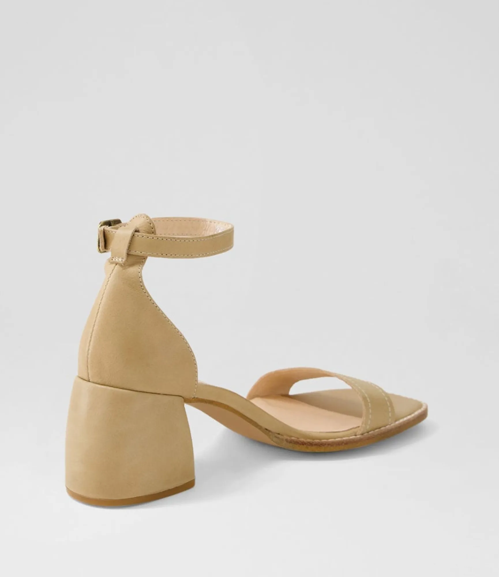 Shop Midas Shoes Believe Camel Covered Heel Leather Sandals