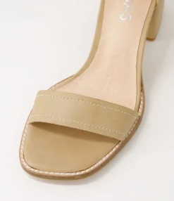 Shop Midas Shoes Believe Camel Covered Heel Leather Sandals