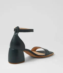 Cheap Midas Shoes Believe Navy Covered Heel Leather Sandals