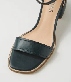 Cheap Midas Shoes Believe Navy Covered Heel Leather Sandals