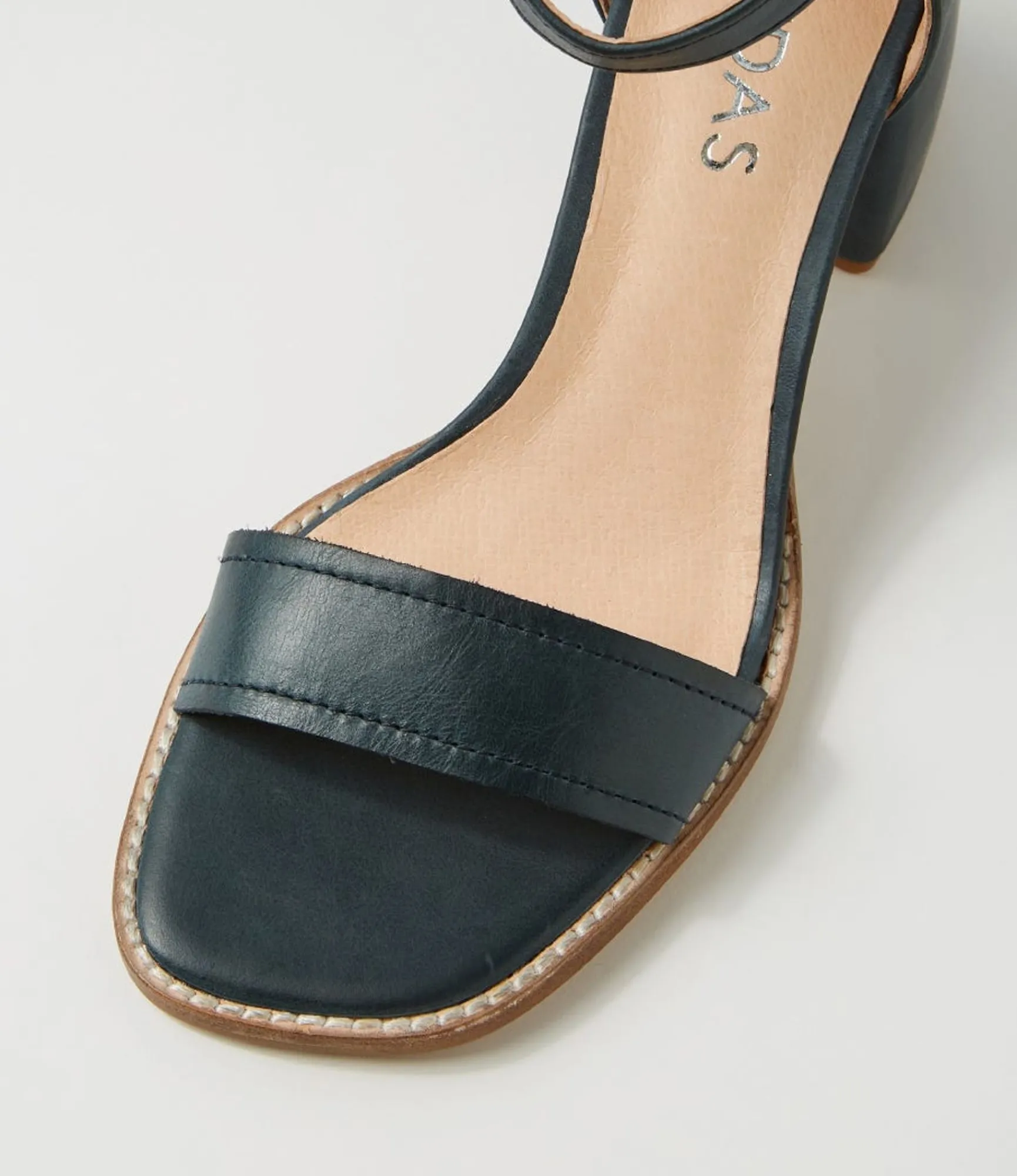 Cheap Midas Shoes Believe Navy Covered Heel Leather Sandals