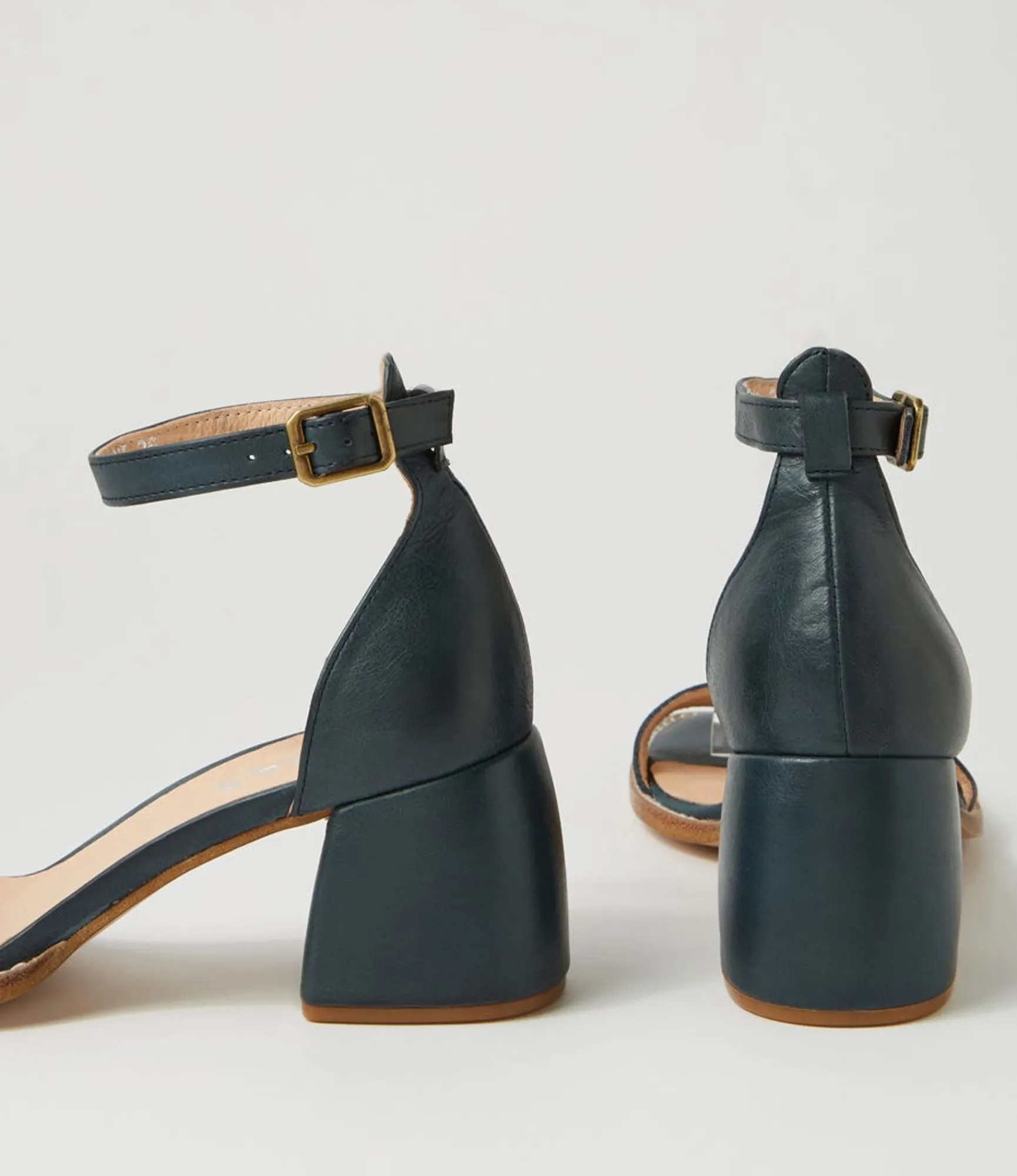 Cheap Midas Shoes Believe Navy Covered Heel Leather Sandals