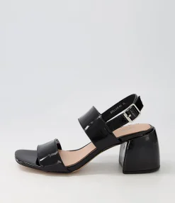 Hot Midas Shoes Bellar Black Patent Leather Sandals