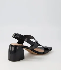 Hot Midas Shoes Bellar Black Patent Leather Sandals
