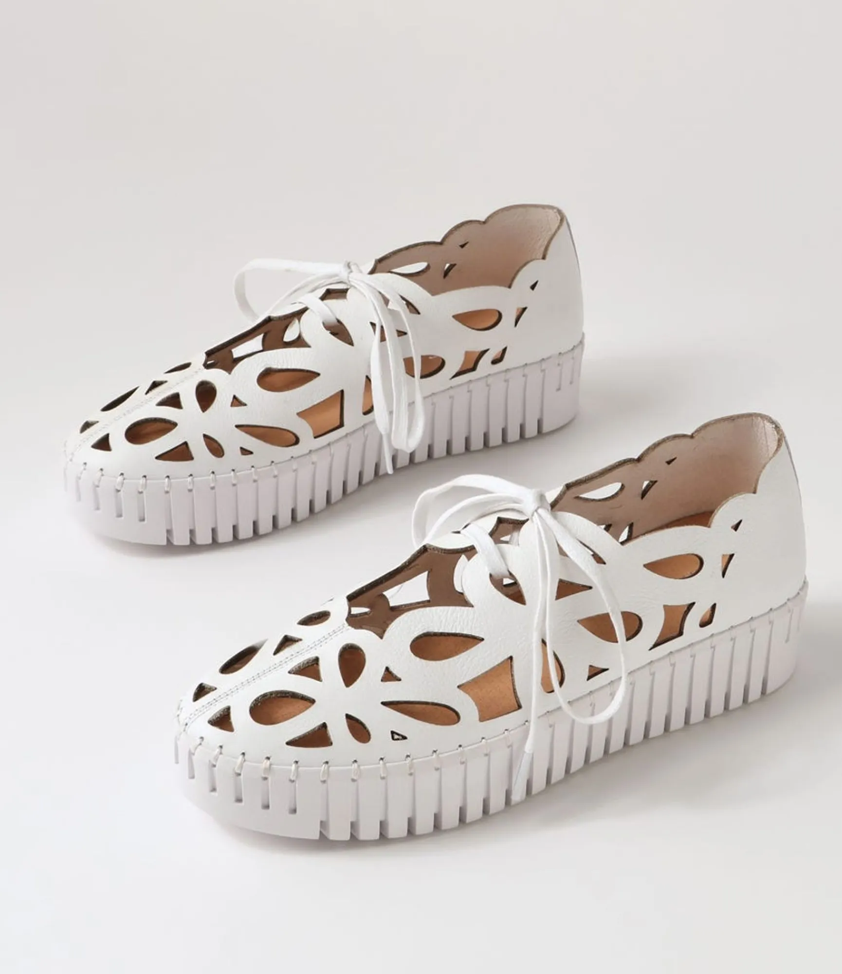 Outlet Midas Shoes Bellas White Leather Sneakers
