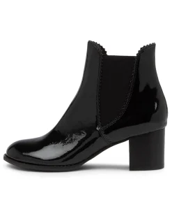 Best Sale Midas Shoes Belle Black Patent Leather Ankle Boots