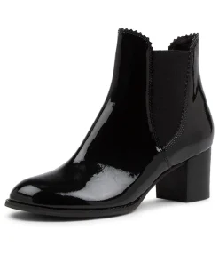 Best Sale Midas Shoes Belle Black Patent Leather Ankle Boots