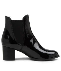Best Sale Midas Shoes Belle Black Patent Leather Ankle Boots
