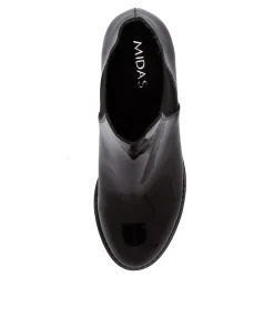 Best Sale Midas Shoes Belle Black Patent Leather Ankle Boots