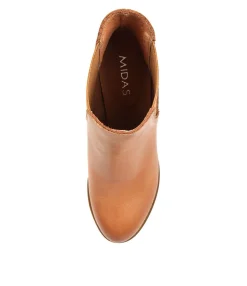 Hot Midas Shoes Belle Dk Tan Leather