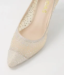 Shop Midas Shoes Benita Nude Shimmer Silver Multi Pump