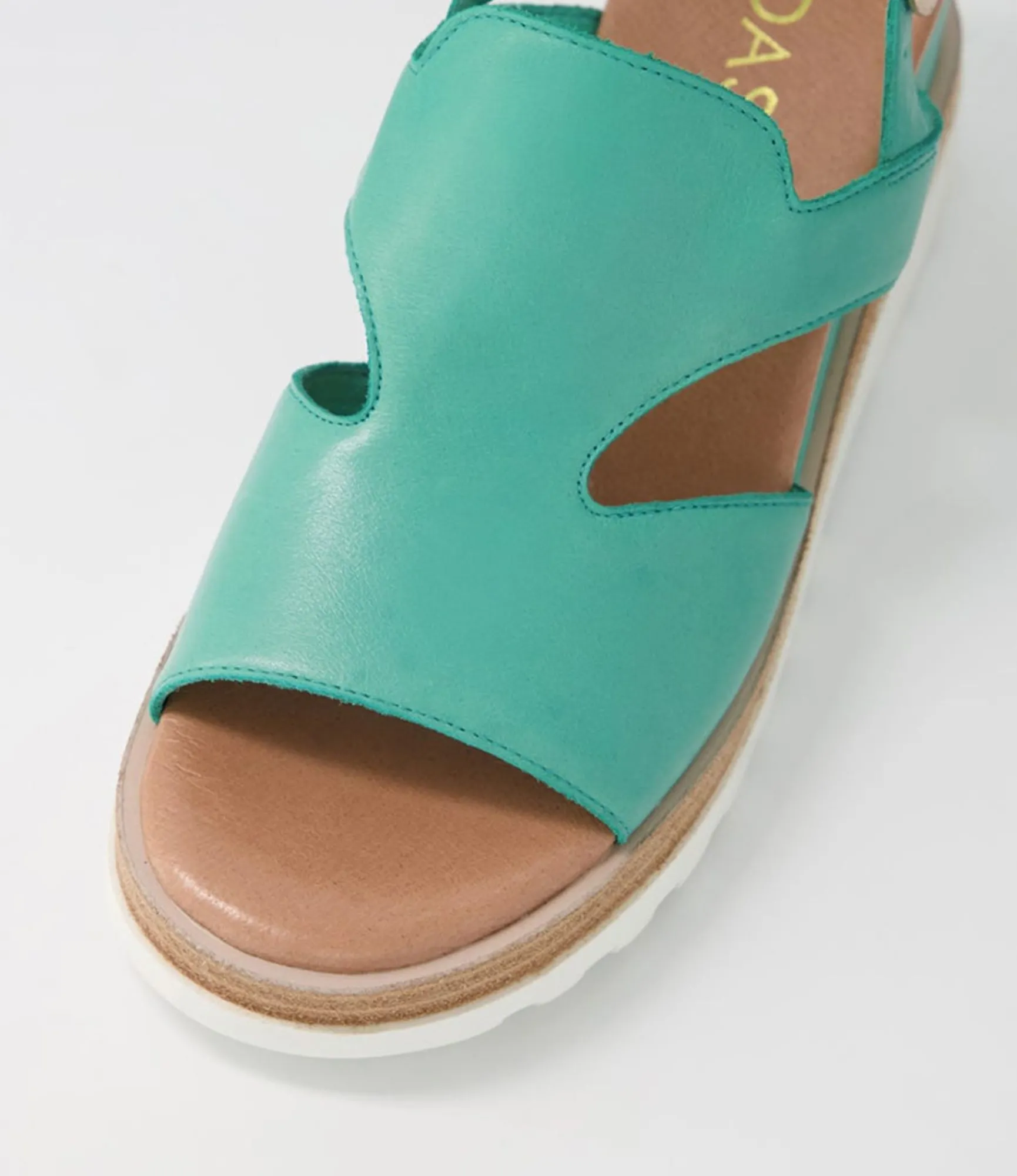 Discount Midas Shoes Benna Light Emerald Leather Sandals Ws