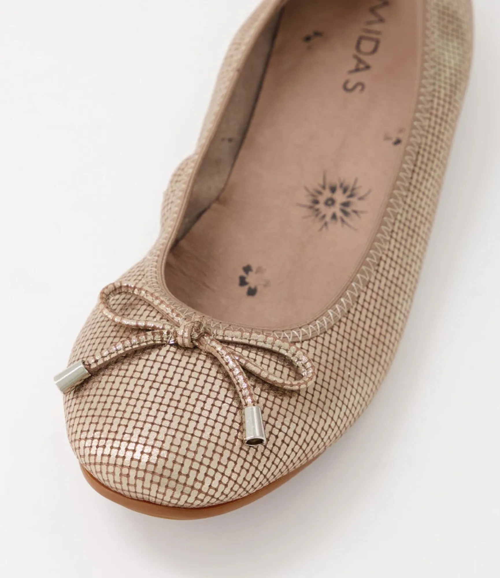 Cheap Midas Shoes Berlin Platino Cut Leather Ballet Flats