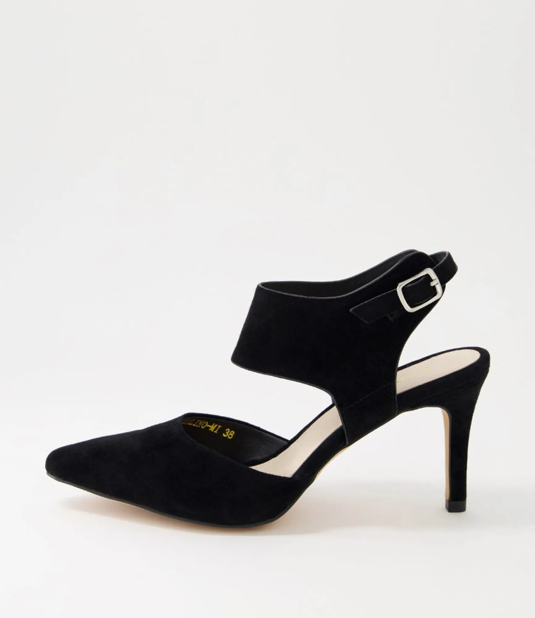 Online Midas Shoes Berlino Black Suede Pump Heels