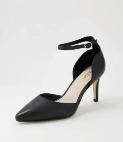 Cheap Midas Shoes Berly Black Leather Heels