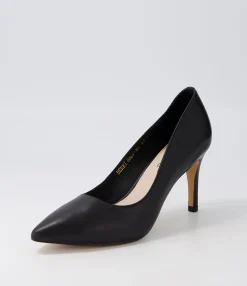Fashion Midas Shoes Berri Half Black Leather Heels