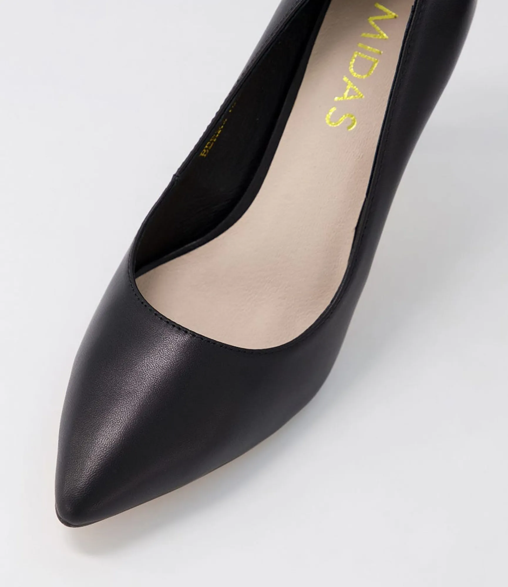 Fashion Midas Shoes Berri Half Black Leather Heels