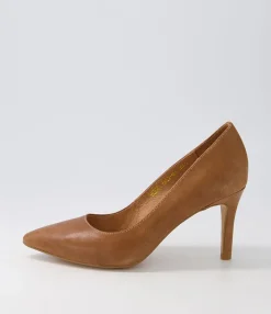 Discount Midas Shoes Berri Half Tan Leather Pump Heels