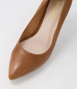 Discount Midas Shoes Berri Half Tan Leather Pump Heels