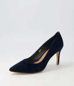 Store Midas Shoes Berri Navy Suede Pump Heels