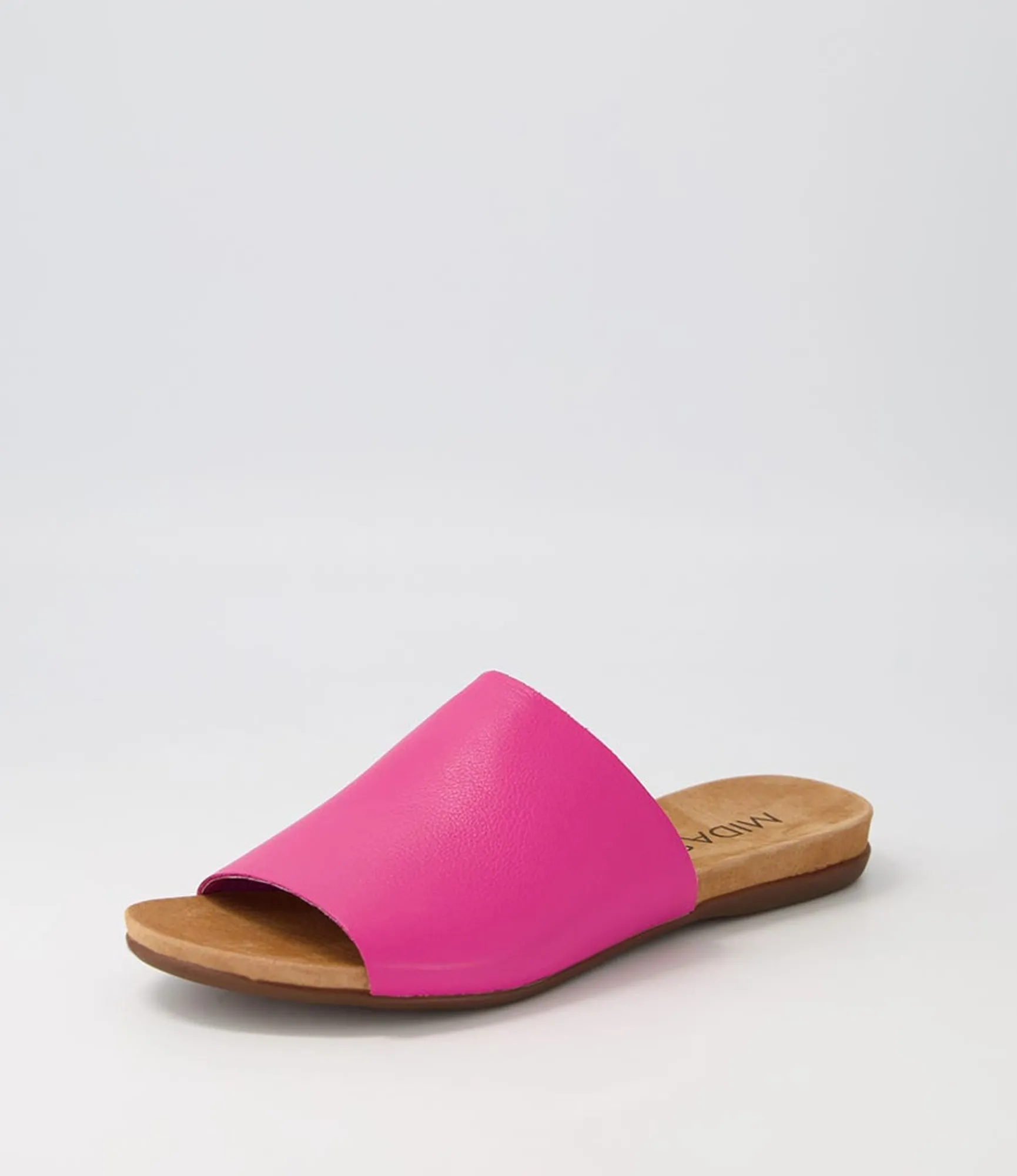 Best Sale Midas Shoes Berta Fuchsia Leather Slides
