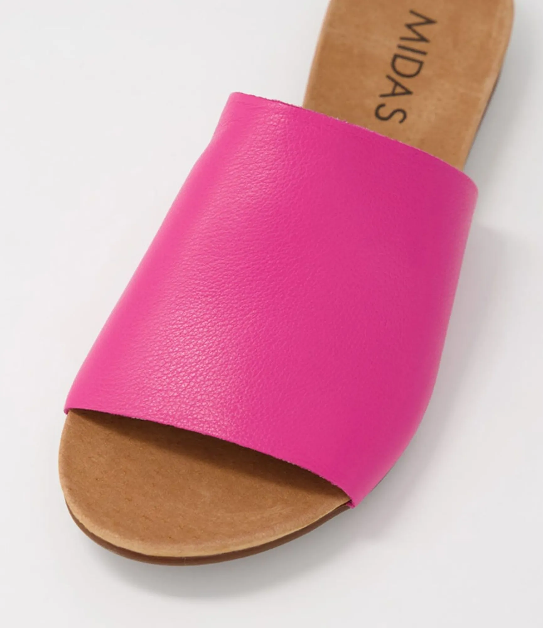 Best Sale Midas Shoes Berta Fuchsia Leather Slides