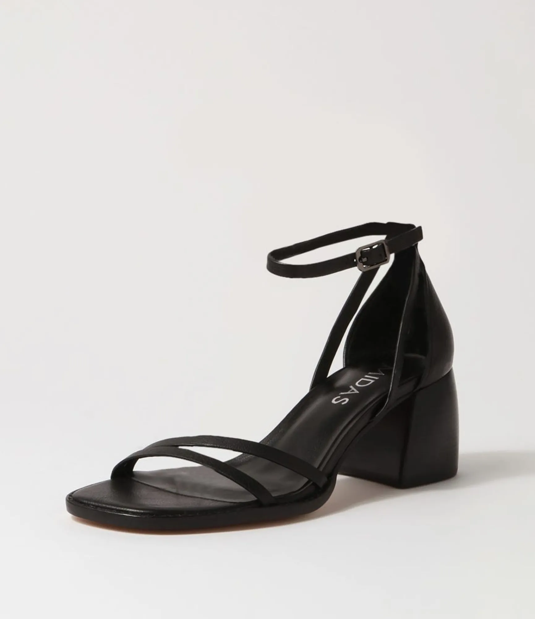Cheap Midas Shoes Bestie Black Leather Sandals