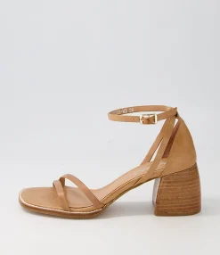 Best Midas Shoes Bestie Tan Natural Heel Leather Sandals