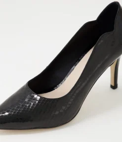 Best Midas Shoes Betha Black Mirror Leather Heels