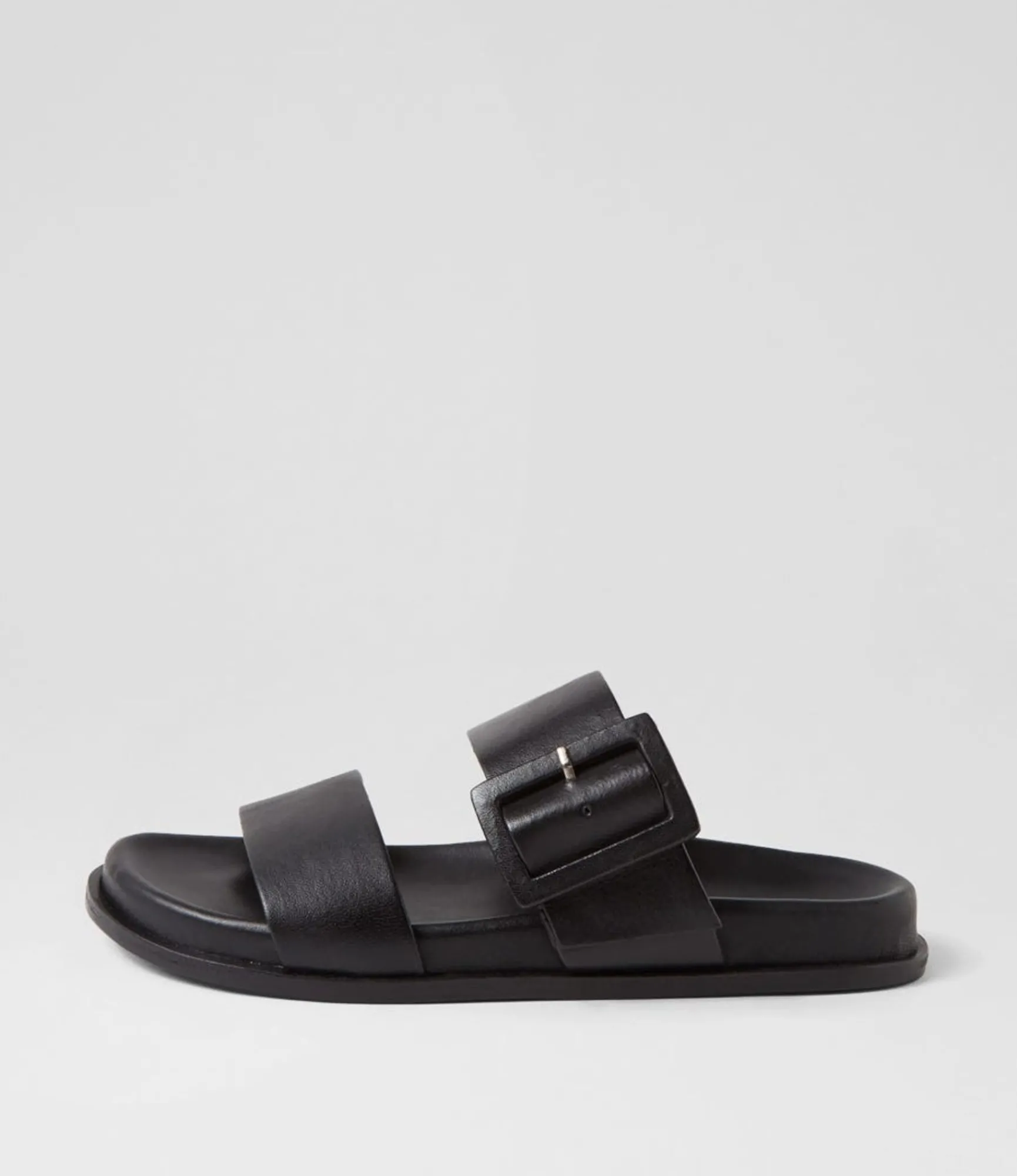 Store Midas Shoes Beyda Black Leather Slides
