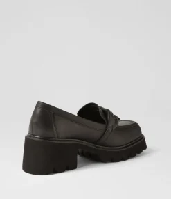 Online Midas Shoes Bizzee Black Leather Heels