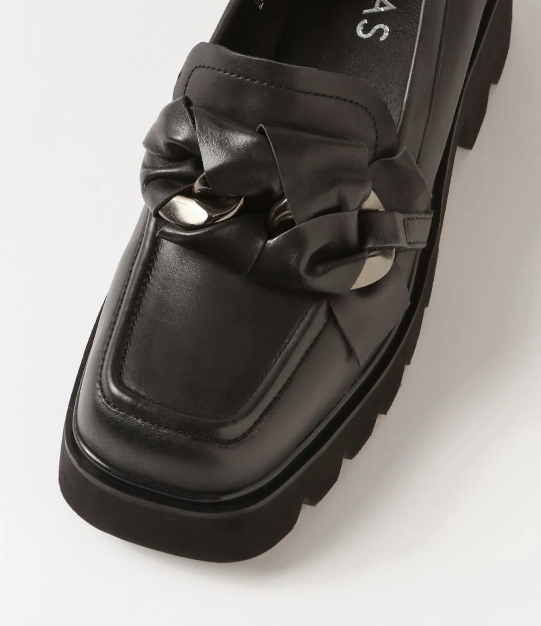Online Midas Shoes Bizzee Black Leather Heels