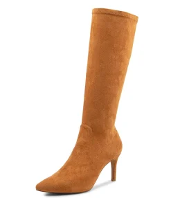 Clearance Midas Shoes Bobi Caramel Microsuede Knee High Boots