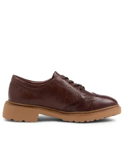 Hot Midas Shoes Bowan Choc Leather Flat Shoes