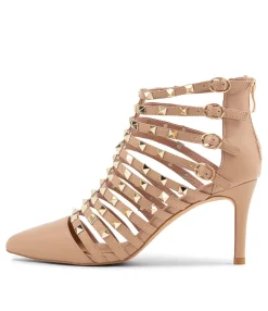 Online Midas Shoes Bradley Dark Nude Leather Pump Heels