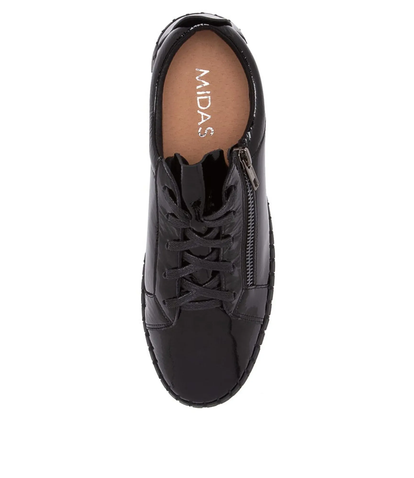 Online Midas Shoes Braelyn Black Patent Leather Sneakers Bs