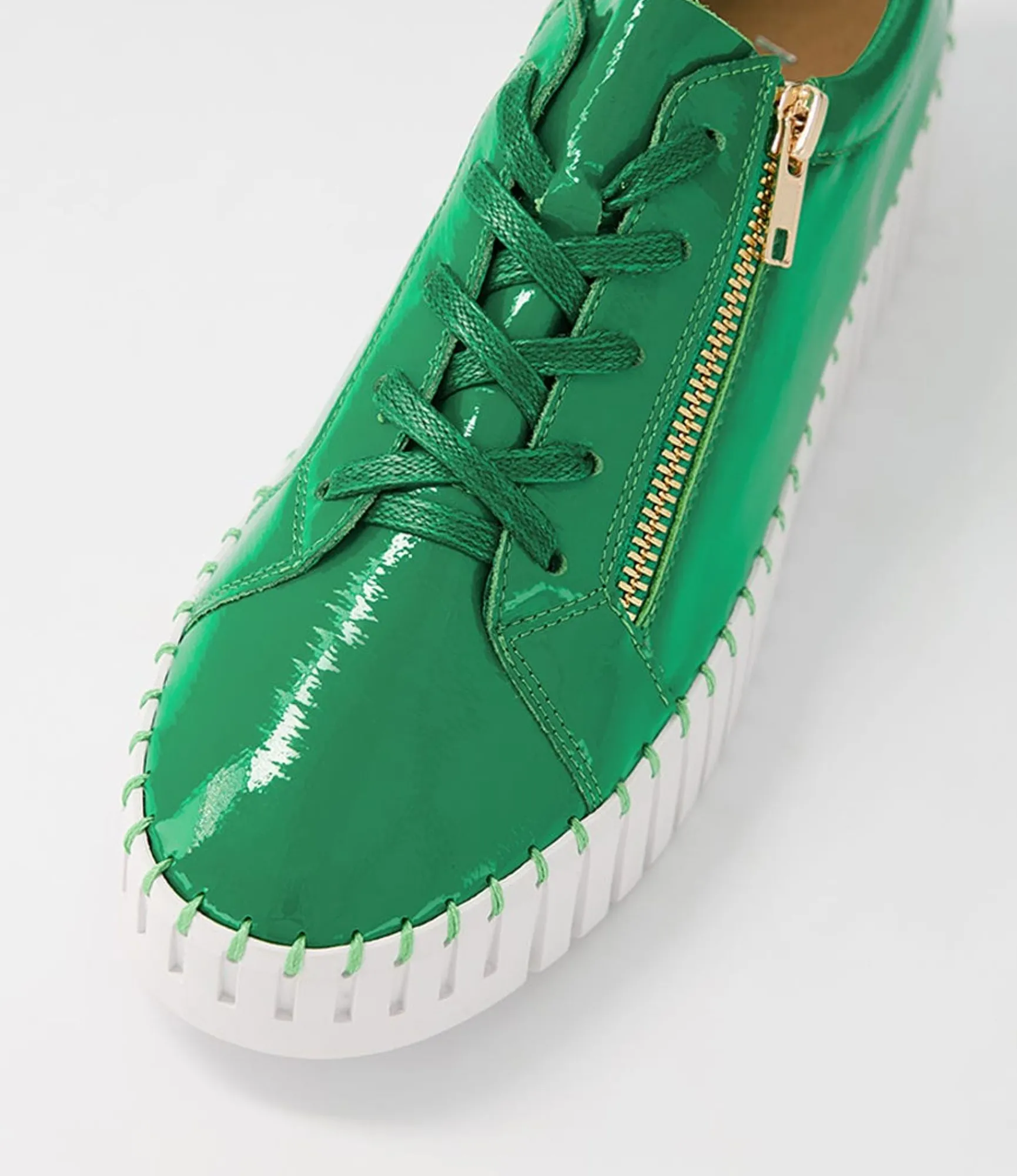 Cheap Midas Shoes Braelyn Emerald Patent Leather Sneakers