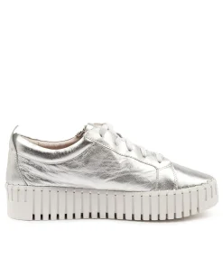 Discount Midas Shoes Braelyn Silver Leather Sneakers