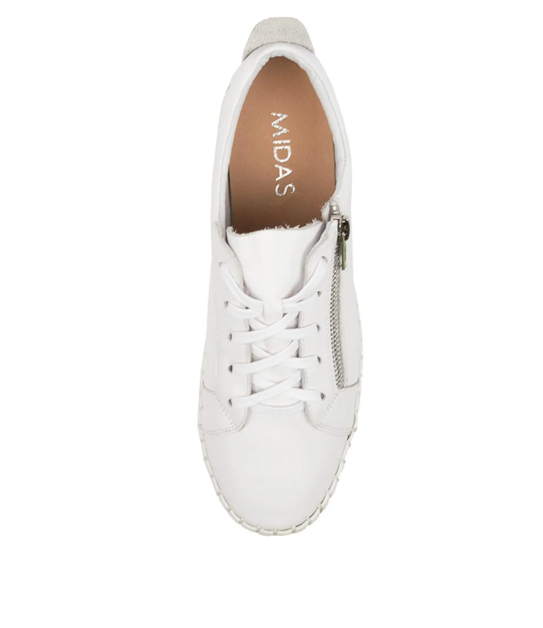New Midas Shoes Braelyn White Leather