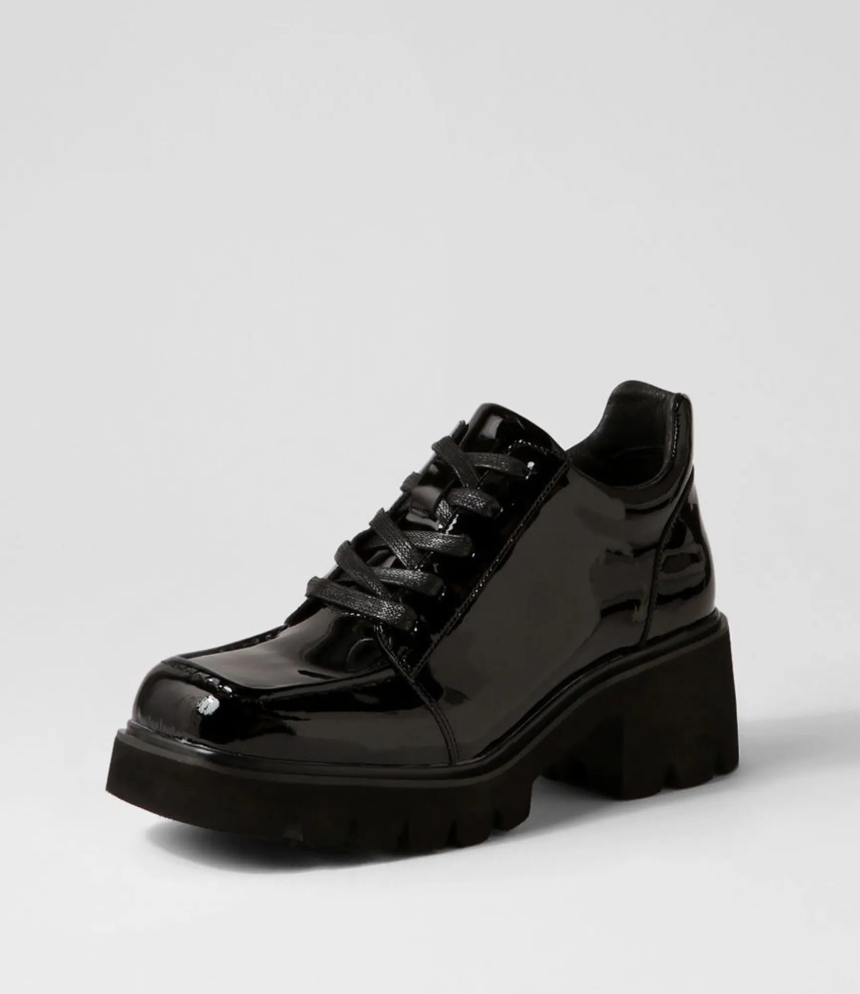Clearance Midas Shoes Branda Black Patent Leather Heels